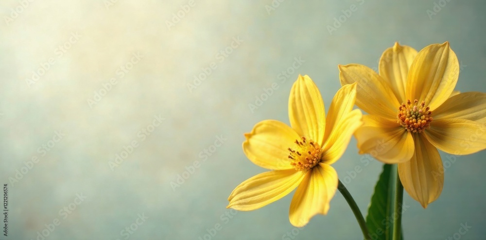 Obraz premium Delicate golden flowers on a smooth background , luxurious, decor