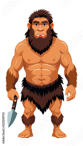 Prehistoric Caveman Character Design for Ancient History Themes