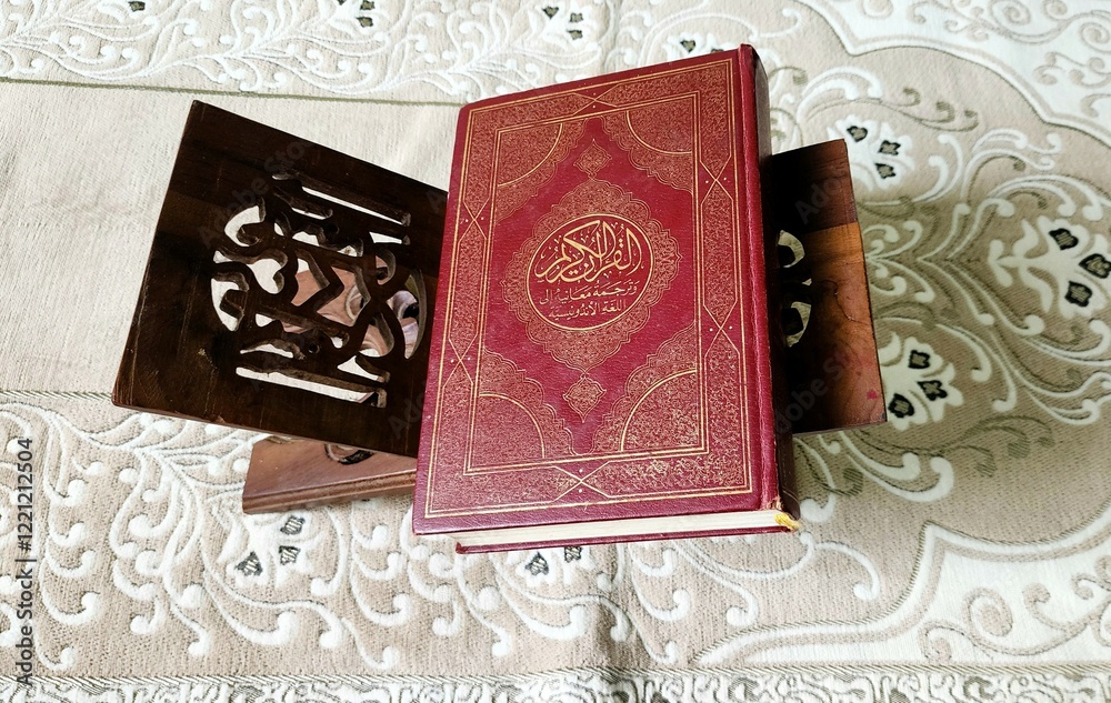 Fototapeta premium The Koran or book holder is closed, both during Ramadan and when reciting the Koran