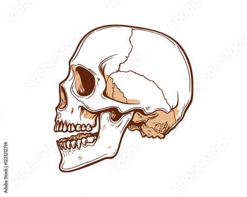 Skull. Skull icon for Halloween. Halloween skull. Vector silhouette isolated on a white background