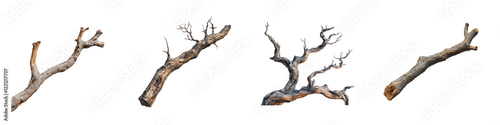Set of Realistic Dead Tree Branches - Natural Wooden Elements for Design on transparent background Set of Realistic Dead Tree Branches - Natural Wooden Elements for Design on transparent background