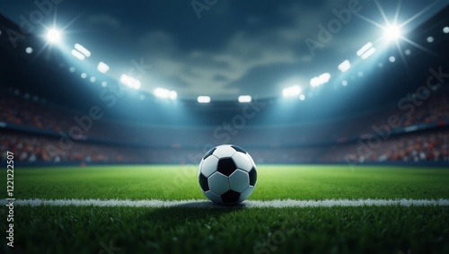 Soccer Stadium, Football Stadium, Green Field, Soccer Field, Football Field, Stadium Lights, Goalpost, Sports Arena, Soccer Match, Grass Field, Artificial Turf, Real Grass Field, Sports Venue, Soccer 