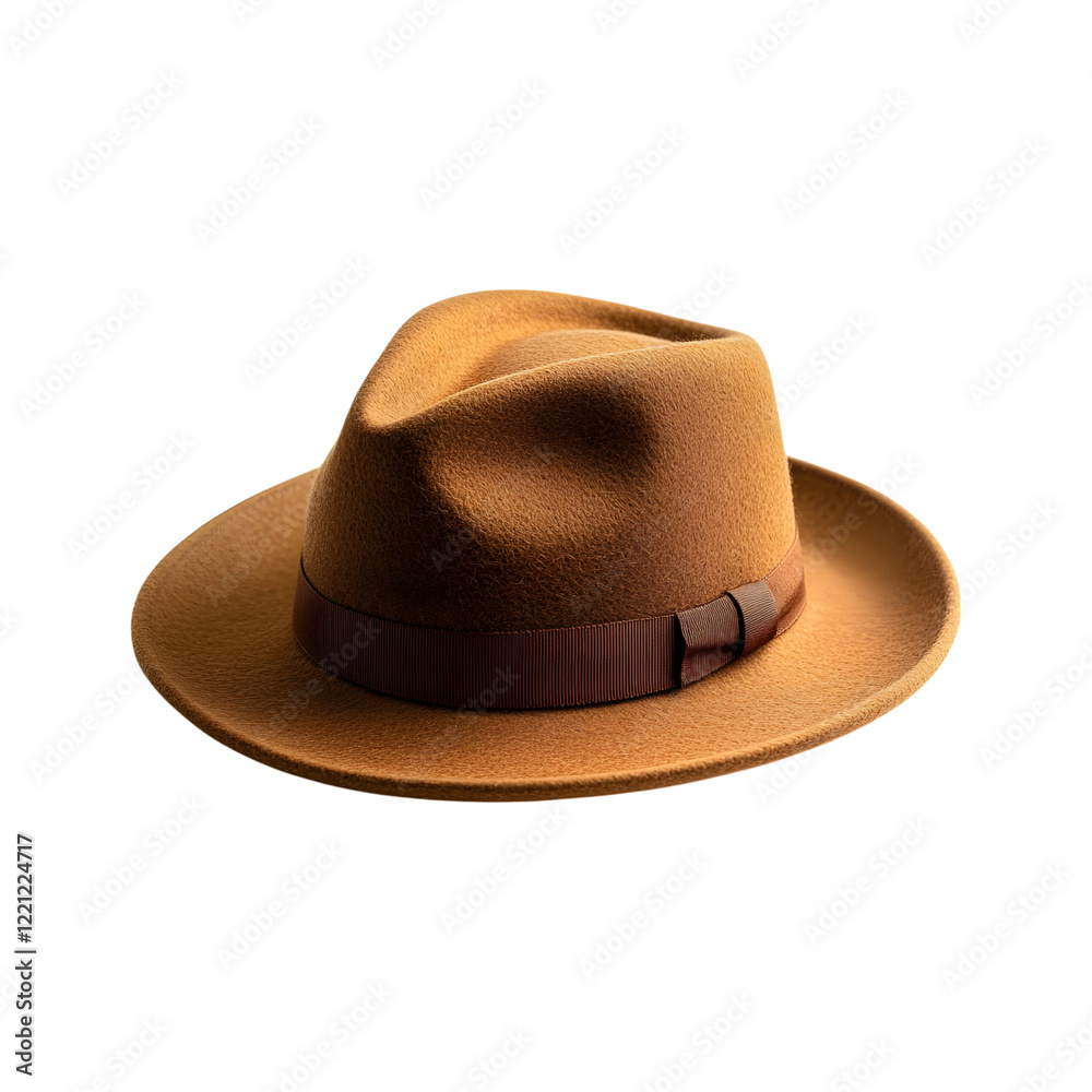Felt Winter Fedora Hat with Wide Brim Isolated on Transparent Background Felt Winter Fedora Hat with Wide Brim Isolated on Transparent Background