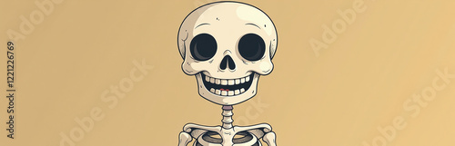 A Cheerful Skeleton Grins At The Camera With A Happy Expression On Its Bony Face. 00002