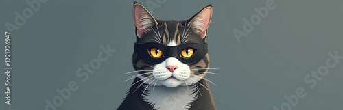 A Cat Wearing A Mask Adds An Air Of Mystery And Intrigue To Its Already Enigmatic Feline Presence In Public Spaces. 00002