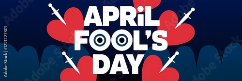 A creative minimalist April Fool's Day poster design with the text 