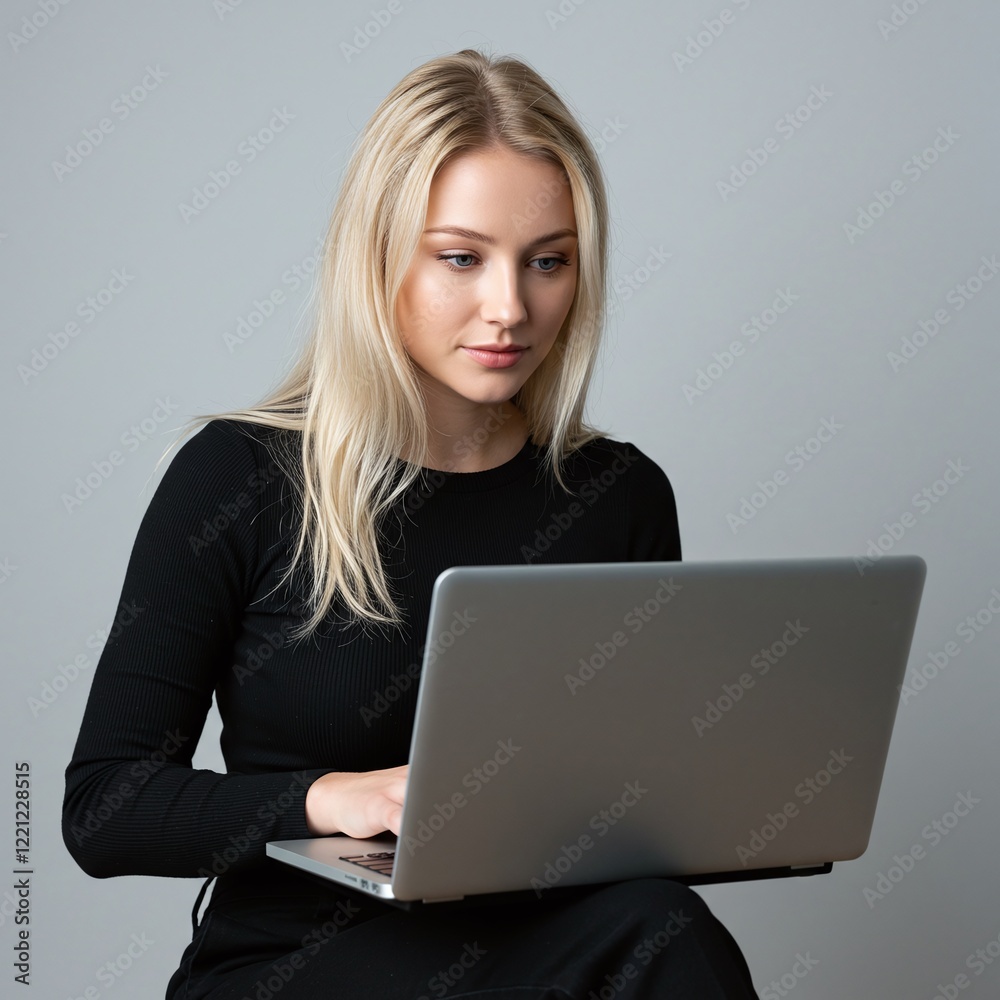 Beautiful woman using a laptop computer. Beautiful woman using a laptop computer.