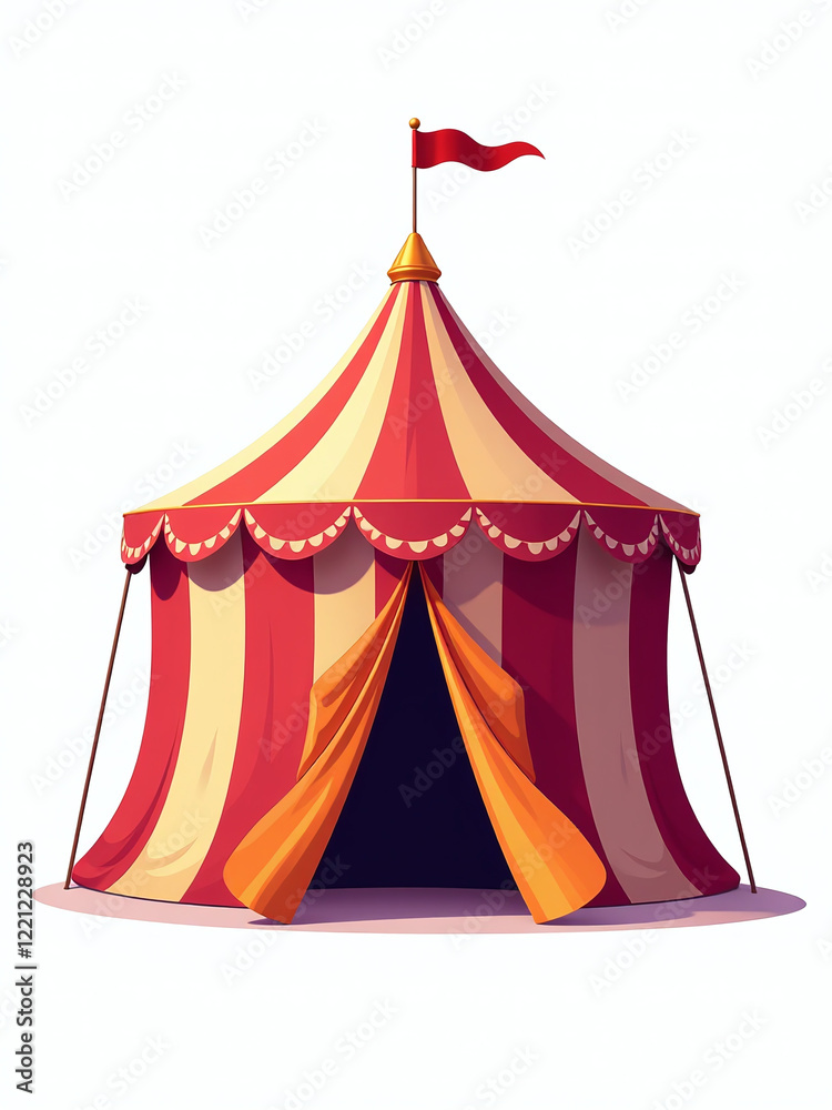 A Bright White Background With A Colorful Png Image Of A Vibrant Carnival Circus Tent Against It. 00002 A Bright White Background With A Colorful Png Image Of A Vibrant Carnival Circus Tent Against It. 00002