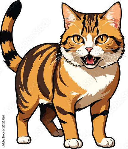 Aegean cat of beautiful pet is angry illustrations Free Vector