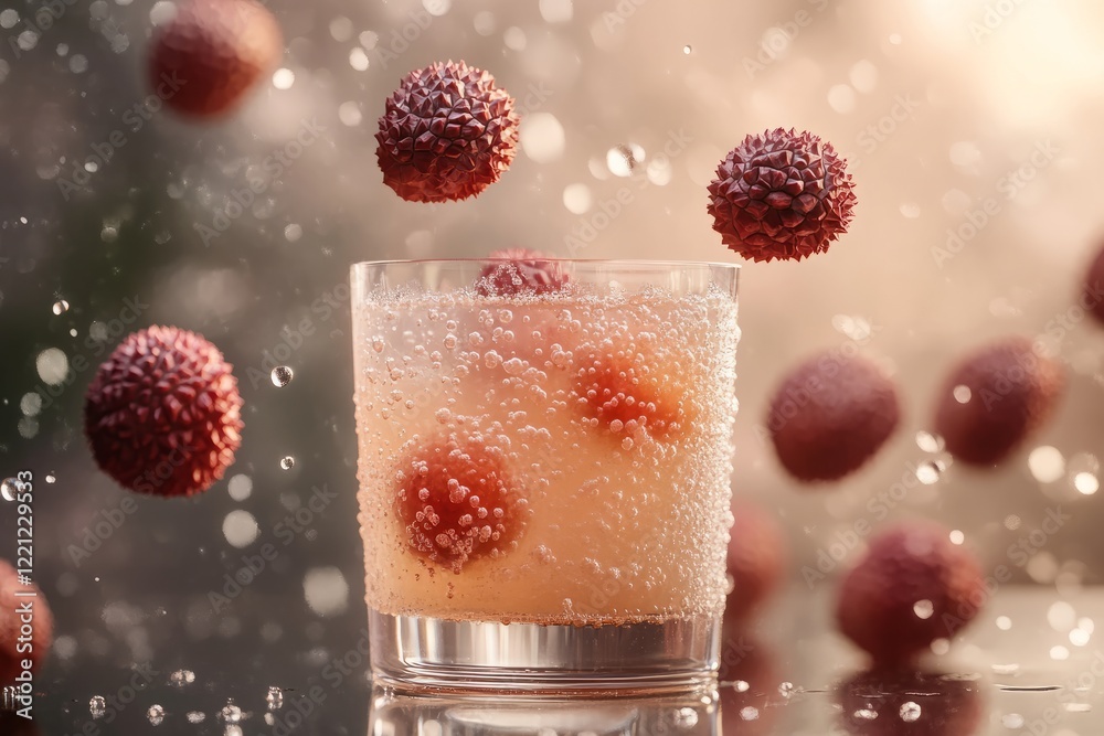 On a bright and sunny summer day, nothing beats a refreshing lychee drink, complete with bubbles joyfully splashing around in the glass