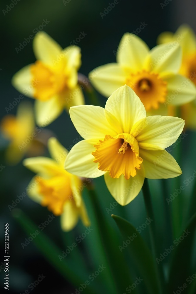 Close-up of daffodils, intricate details visible, yellow, detail, spring Close-up of daffodils, intricate details visible, yellow, detail, spring