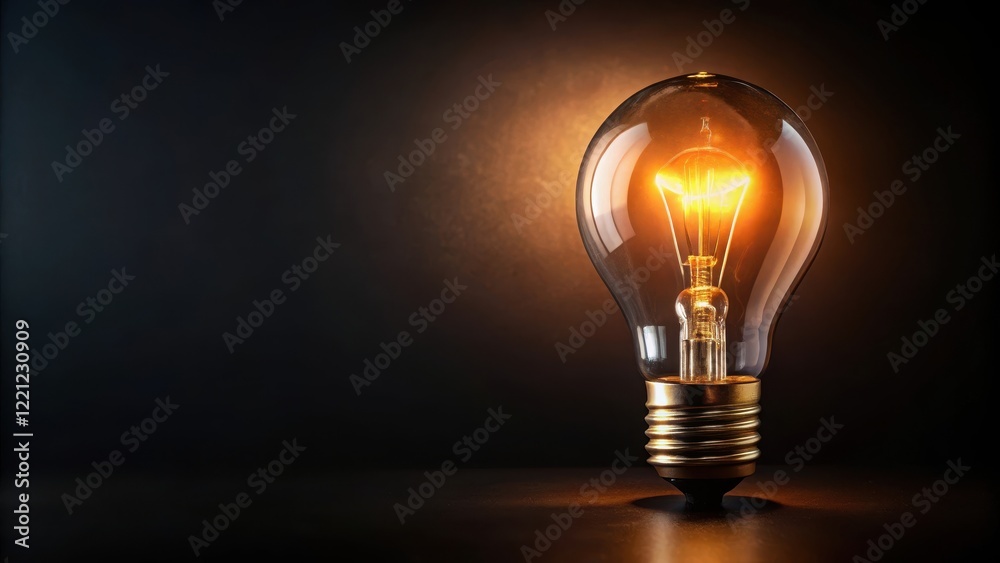 A single light bulb with a soft warm glow on a dark black background, creating a cozy atmosphere A single light bulb with a soft warm glow on a dark black background, creating a cozy atmosphere