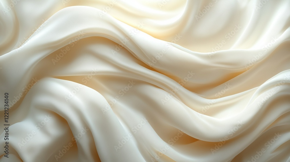 Elegant folds of light-colored fabric create a soft, textured backdrop with a realistic appearance, perfect for luxurious design or decor themes. Elegant folds of light-colored fabric create a soft, textured backdrop with a realistic appearance, perfect for luxurious design or decor themes.