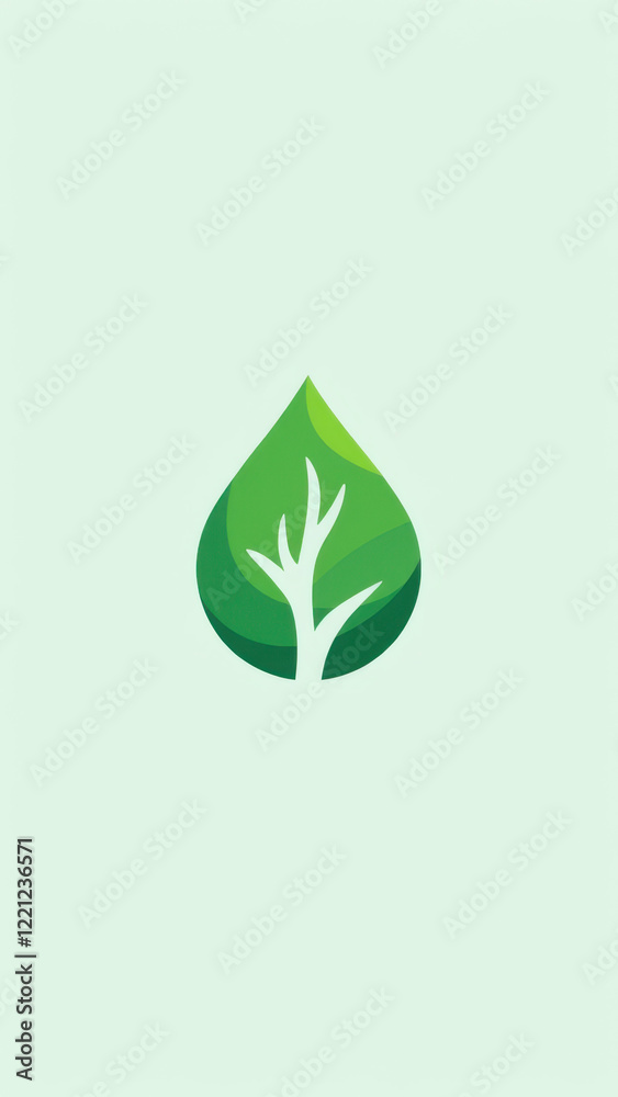 Simple and modern green leaf logo for environmental branding or eco-friendly initiatives on a gray gradient background. Simple and modern green leaf logo for environmental branding or eco-friendly initiatives on a gray gradient background.