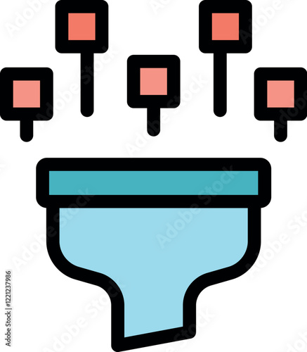 Filtering data through a funnel, streamlining information for efficient processing and analysis