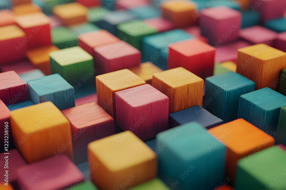 Colorful 3D blocks arranged in an intricate pattern, creating a vibrant and dynamic background for design projects. Colorful 3D blocks arranged in an intricate pattern, creating a vibrant and dynamic background for design projects.