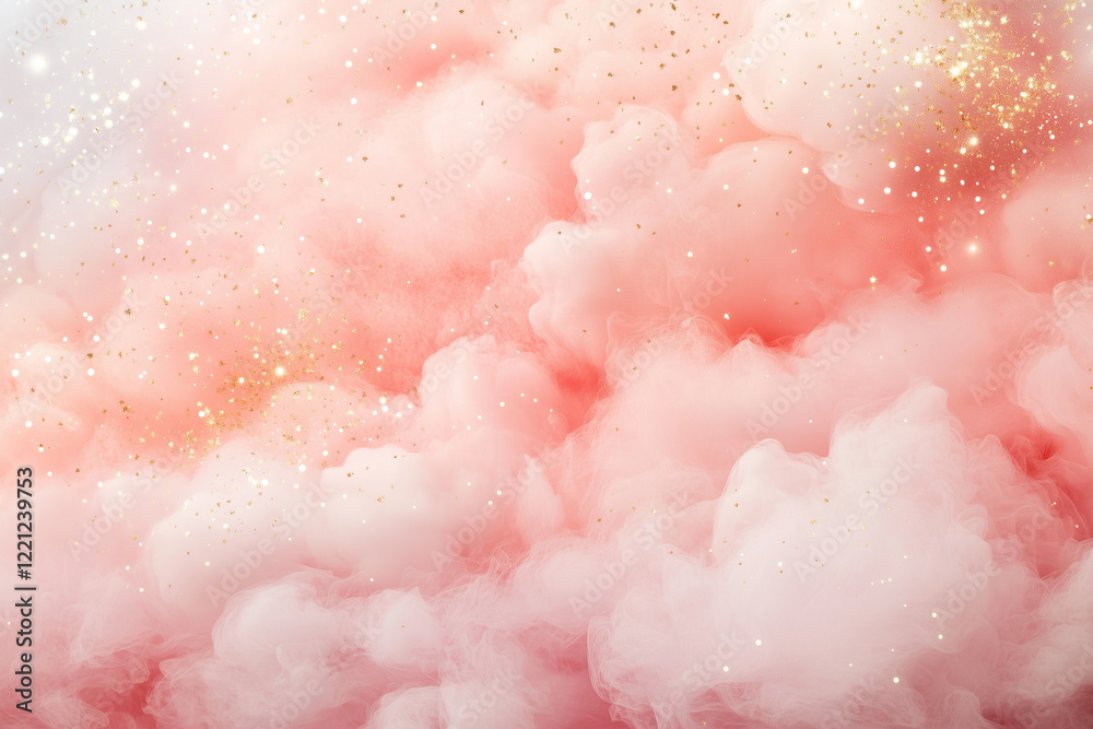 Captivating cloud-like watercolor texture blending soft pink hues with shimmering sparkles Captivating cloud-like watercolor texture blending soft pink hues with shimmering sparkles
