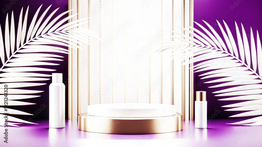Product mockup templet, Golden luxury empty podium Illustration
