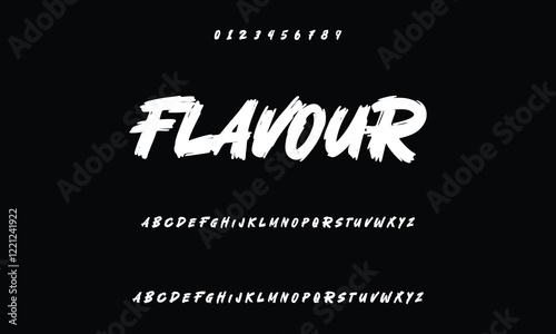 Handwritten calligraphic black watercolor alphabet