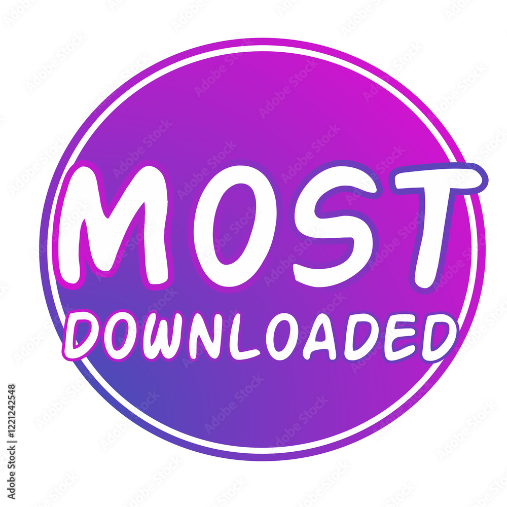 Fototapeta premium Most downloaded image, file,song, badge png icon