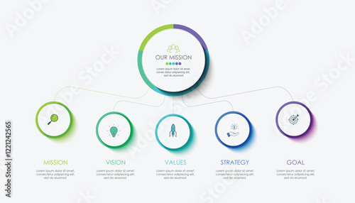 Mission vision values graphic design templateeps 10 on white background