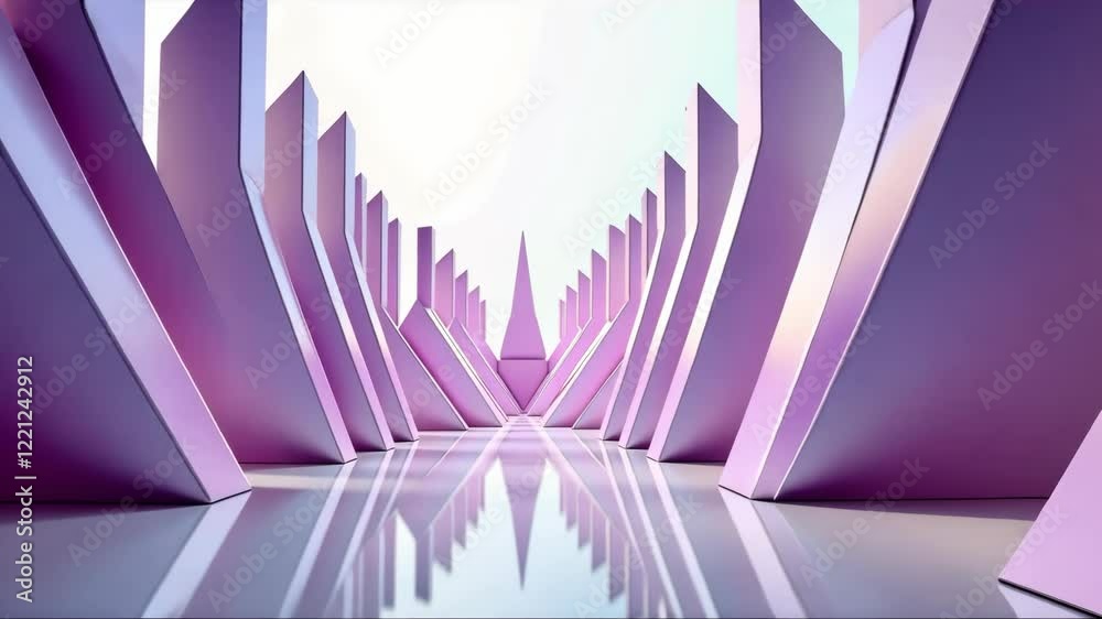 Long, narrow hallway with pink walls and pink pillars. The pillars are arranged in a row, with some of them being taller than others. The hallway appears to be empty . Business abstraction Long, narrow hallway with pink walls and pink pillars. The pillars are arranged in a row, with some of them being taller than others. The hallway appears to be empty . Business abstraction