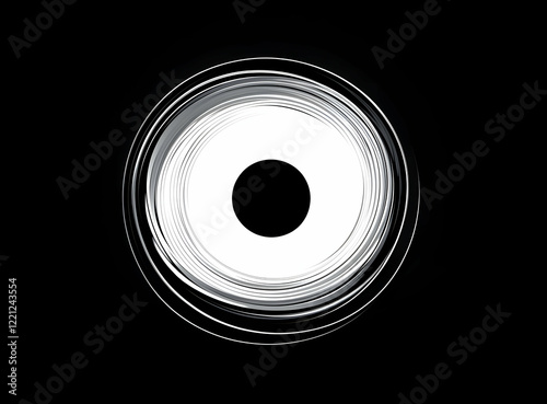 A white circle in the center of a gun barrel photo