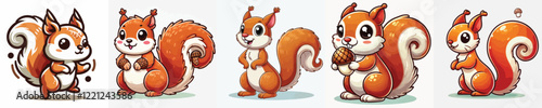 very cute and adorable squirrel vector