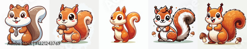 very cute and adorable squirrel vector