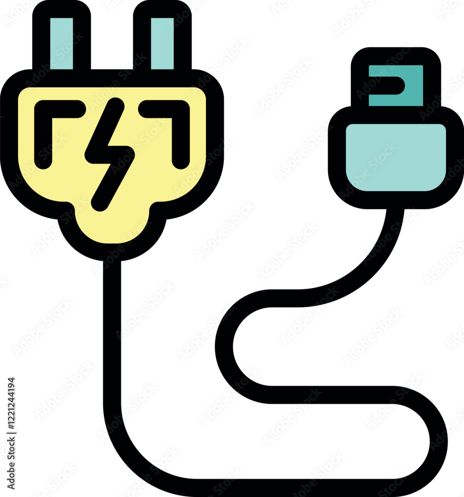 Fast charging cable is connecting to power supply, facilitating quick energy transfer for electronic devices Fast charging cable is connecting to power supply, facilitating quick energy transfer for electronic devices