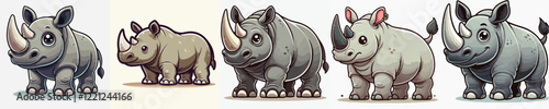 very cute and adorable rhino vector