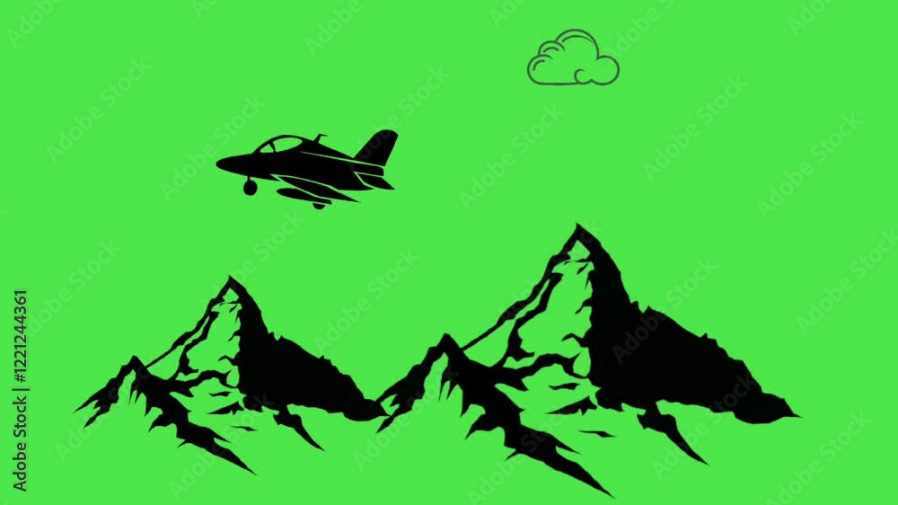 A plane is flying over a mountain 