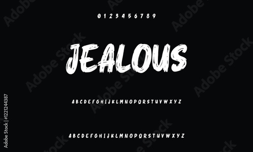 Set of Numbers 1, 2, 3, 4, 5, 6, 7, 8, 9, 0. Brush stroke, marker textured numbers. Stylish hand draw brush painted numbers set. Bold brush drawn grunge. Dirty texture vector. Rough brush strokes.