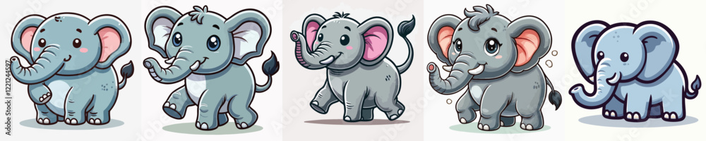 Fototapeta premium very cute and adorable elephant vector