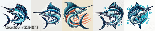 very cute and adorable marlin fish vector