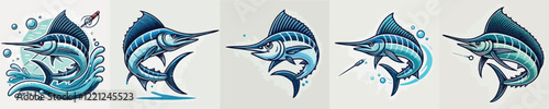 very cute and adorable marlin fish vector