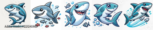 very cute and adorable shark vector