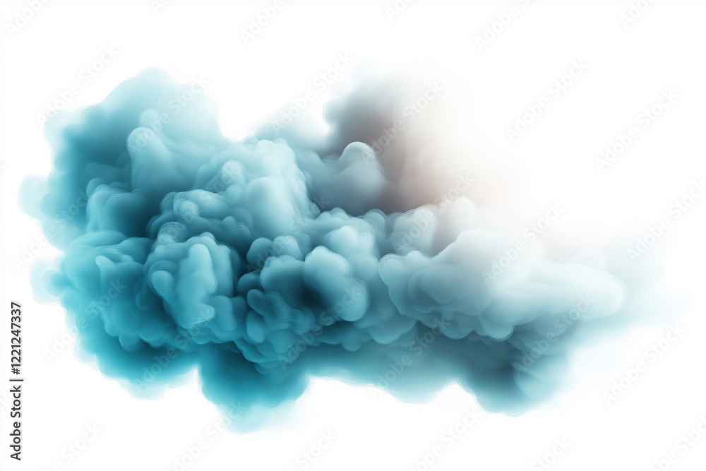 Obraz premium Colorful smoke cloud swirling against a white background during a creative performance