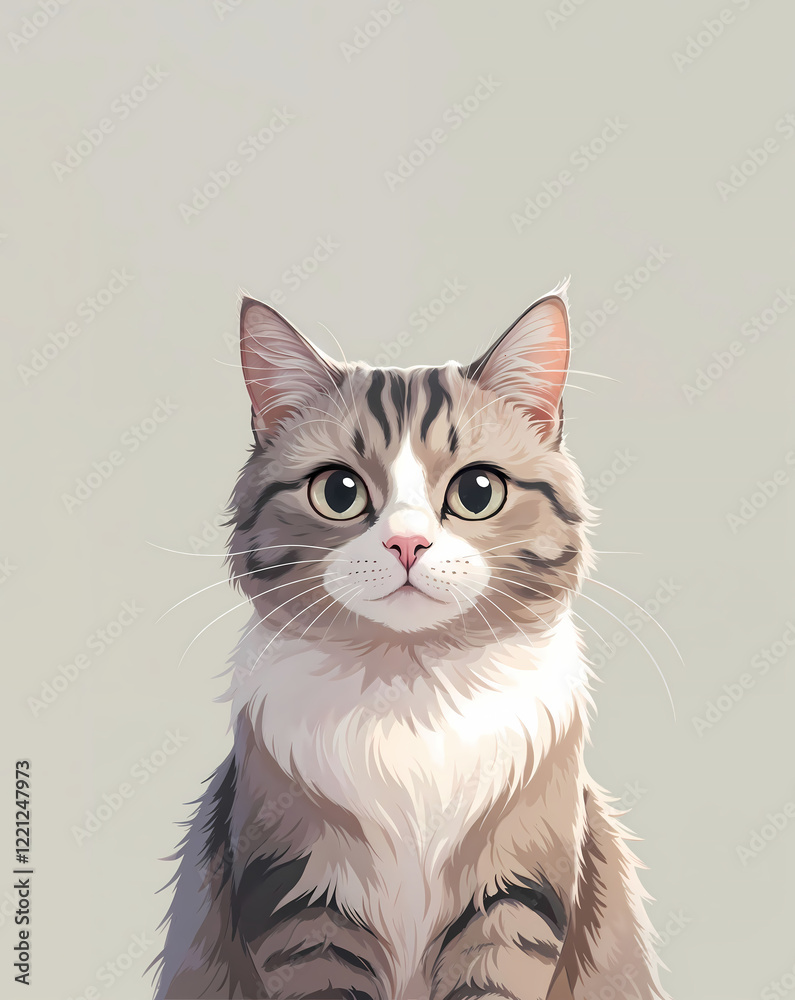 Obraz premium Cat on a white background