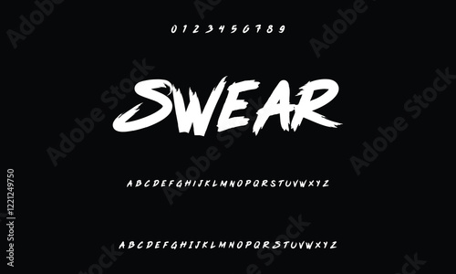 Set of Numbers 1, 2, 3, 4, 5, 6, 7, 8, 9, 0. Brush stroke, marker textured numbers. Stylish hand draw brush painted numbers set. Bold brush drawn grunge. Dirty texture vector. Rough brush strokes.