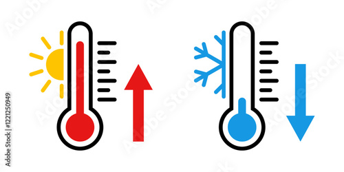Thermometer temperature up and down icon