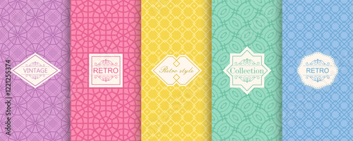 Set of Cute geometric seaml...