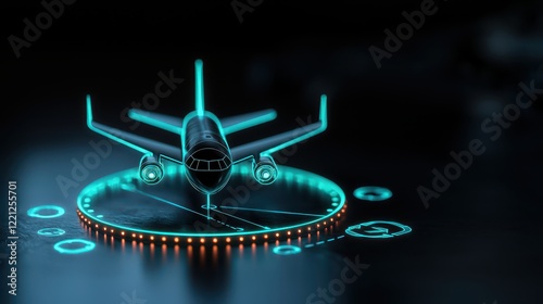 A futuristic digital airplane design showcasing innovative technology in aviation.