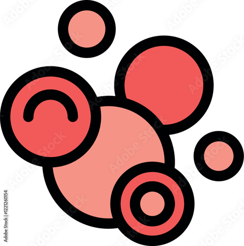 Nitrous oxide molecule structure showing red atoms and bonds, useful for scientific and educational purposes