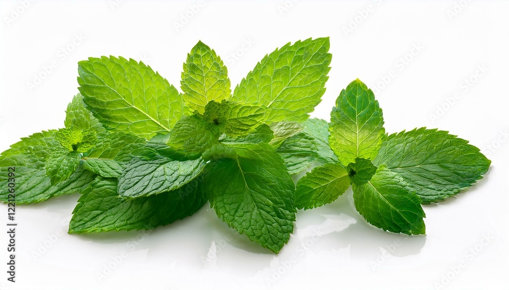 fresh mint leaves arranged on a white background isolated transparent fresh mint leaves arranged on a white background isolated transparent