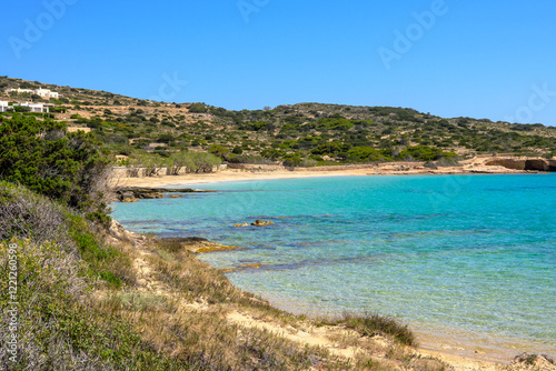 Fanos beach with clear water and fine sand, located in the south of Koufonisi. Small Cyclades, Greece photo