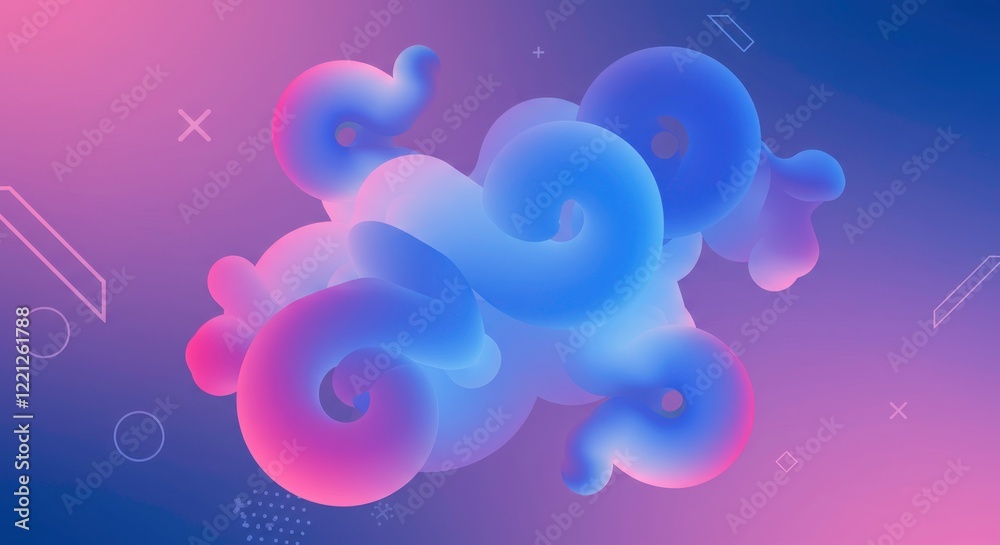 Abstract 3D Liquid Shapes: A captivating abstract composition featuring flowing 3D liquid shapes in a gradient color palette, creating a sense of movement and dynamism. Abstract 3D Liquid Shapes: A captivating abstract composition featuring flowing 3D liquid shapes in a gradient color palette, creating a sense of movement and dynamism.