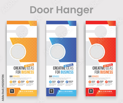 Corporate Business Door Hanger Layout Design Vector Premium
