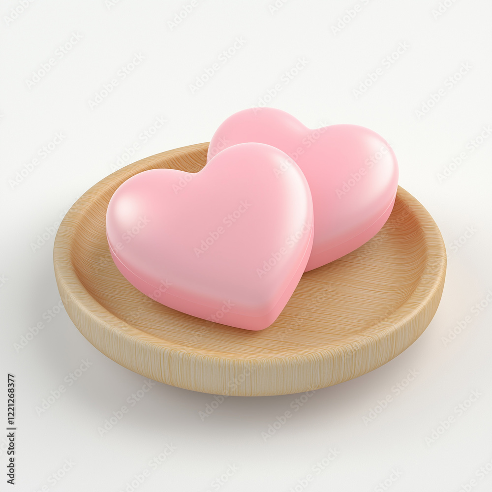Heart-Shaped Pink Desserts on Wooden Plate
Heart-Shaped Pink Desserts on Wooden Plate