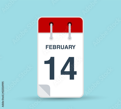 February 14 calendar icon